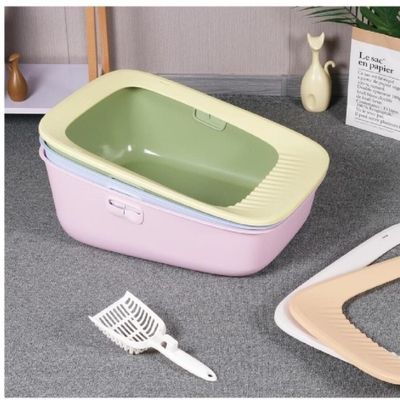 Giá tốt. Hồng xanh mở hộp rác mèo mở hộp rác trên cùng với khiên trực tuyến