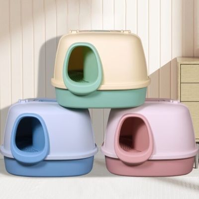 Giá tốt. Hộp rác mèo trong hành lang Big Mouth Monkey Blue Yellow Pink Kitty Litter Box trực tuyến