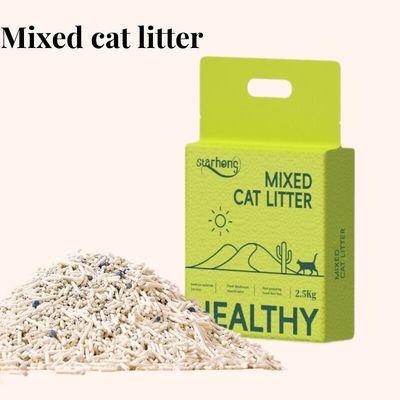 良い値段 100% 環境に優しい豆腐とベントニートの混合物 猫のゴミの臭いを制御し,簡単に清潔にする オンライン