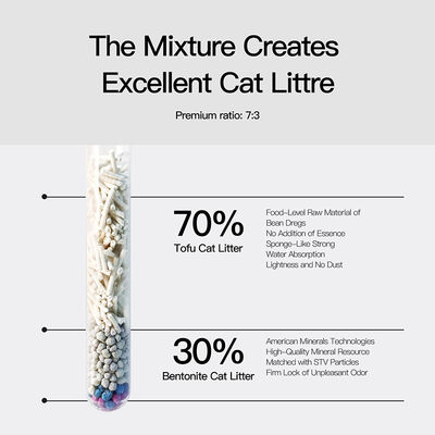OEM/ODM Dust-Free Strong Clumping Odor Control Deodorization Tofu Bentonite Mixed Cat Litter