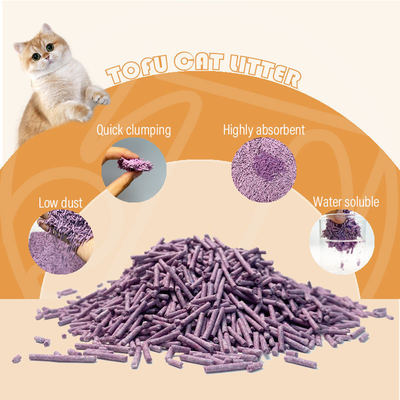 Pet Products Eco-Friendly Clumping Dust-Free Odor Control Low Tracking Lavender Tofu Cat Litter