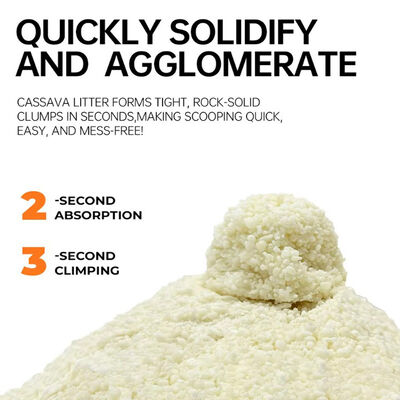 سعر جيد صديقة للبيئة امتصاص المياه عالية خالية من الغبار الطبيعية 2s التجميع السريع الكاسافا القطط القمامة الانترنت