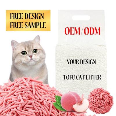 Bom preço Produtos para animais de estimação por atacado Tofu perfumado de pêssego Lixo de gato ultra aglomerante doce fragrância areia sanitária on-line