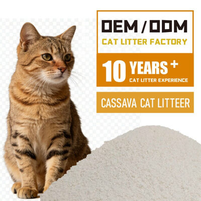 Natural Cassava Cat Litter Featuring Low Dust Formula and Fast Moisture Absorption