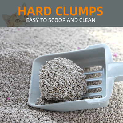 Arena para gatos de bentonita de alta absorción, aglomeración fuerte, bajo polvo, larga duración, control de olores