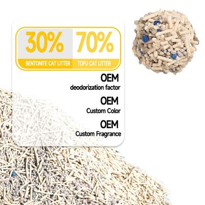 Advanced Odor Control Quick Absorption Firm Clumping Flushable Tofu Bentonite Mixed Cat Litter