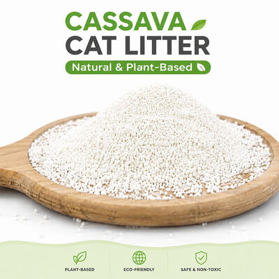 Plant Based Cassava Cat Litter Low Dust Quick Clumping Excellent Absorption Private Label Factory