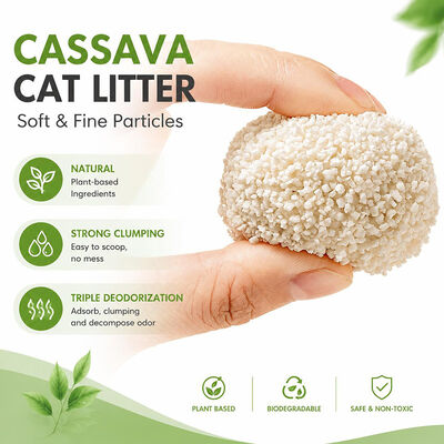 High Absorbency Fast Clumping Natural Fiber Dust-Free OEM/ODM Custom Pet Products Cassava Cat Litter