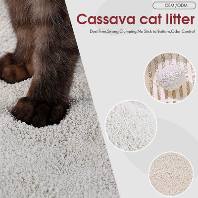 Natural Cassava Cat Litter Strong Absorption Quick Clumping Low Dust Odor Control Pet Supply