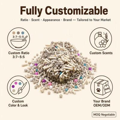 Natural Tofu Bentonite Fine Granules Fast Clumping Strong Absorption Low Dust Easy Scooping Mixed Cat Litter