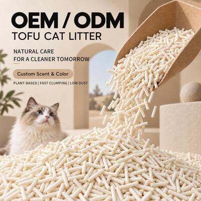 Natural Plant Fiber Fast Clumping Low Dust Eco Friendly Pet Products Tofu Cat Litter