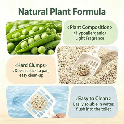 Fast Absorbing Low Dust Sustainable Soybean Fiber Cat Litter Tofu Cat Litter