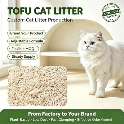 Premium Soybean Fiber Cat Litter with Strong Clumping and Odor Control Tofu Cat Litter