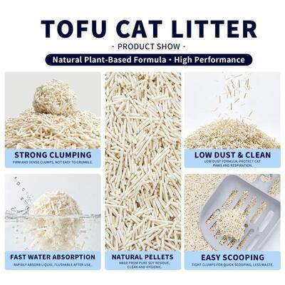 Ultra Absorbent Natural Plant Based Low Dust Cat Litter Tofu Cat Litter