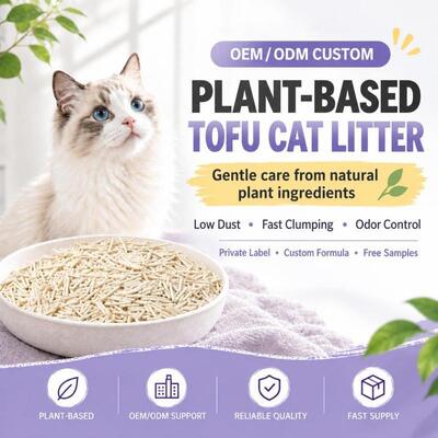OEM/ODM Low Dust Natural Soybean Fiber Odor Control Fast Clumping Tofu Cat Litter