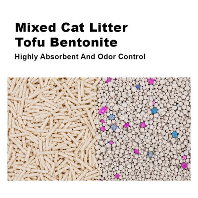 Strong Clumping Odor Control High Absorbency Low Dust Plant Based Tofu Bentonite Mixed Cat Litter