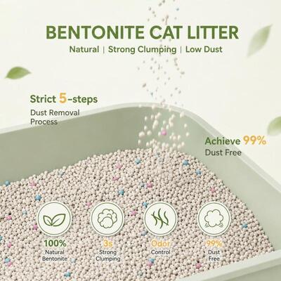 High Absorbency Strong Clumping Easy Scooping Natural Bentonite Cat Litter