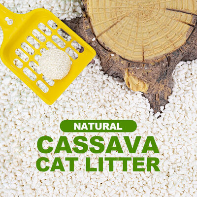 Natural Plant Fiber Strong Clumping Low Dust Odor Control Cassava Cat Litter
