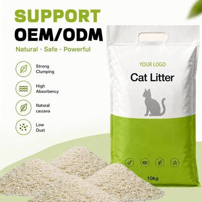 Premium Cassava Starch Based Fast Clumping High Absorbency Dust Free Cassava Cat Litter